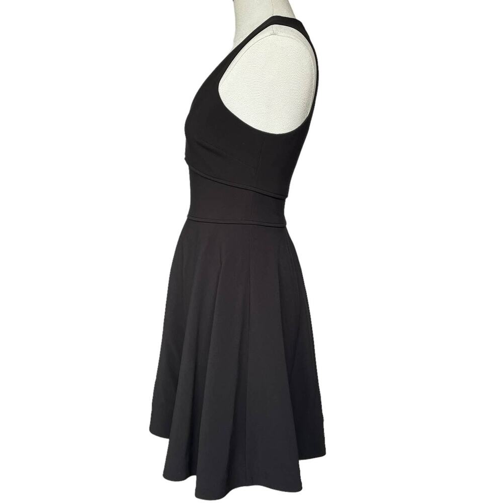 Likely Women's Bunker Dress 2 Black V-Neck Fit & Flare Sleeveless Mini Skater - Picture 3 of 12